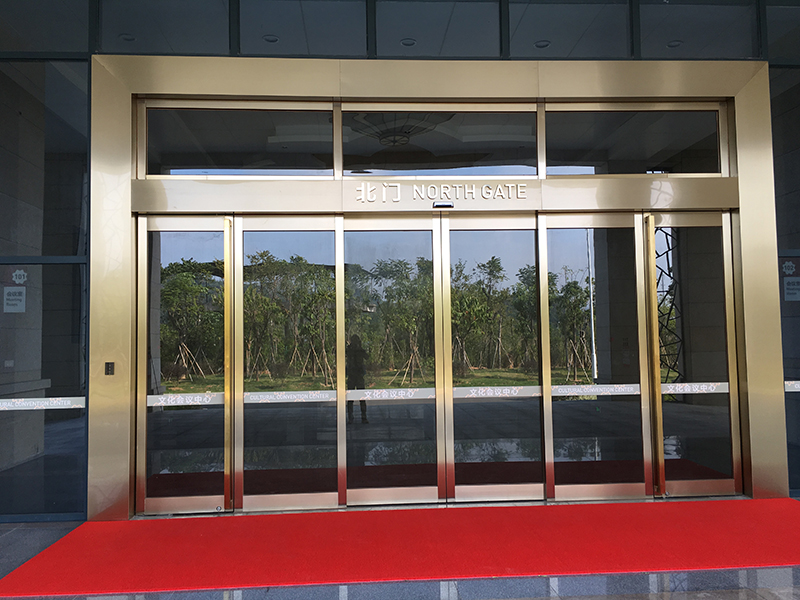 玻璃钛金不锈钢边框自动门