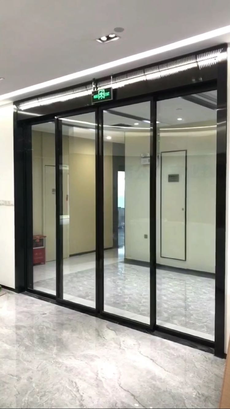 黑钛拉丝无指纹边框自动门